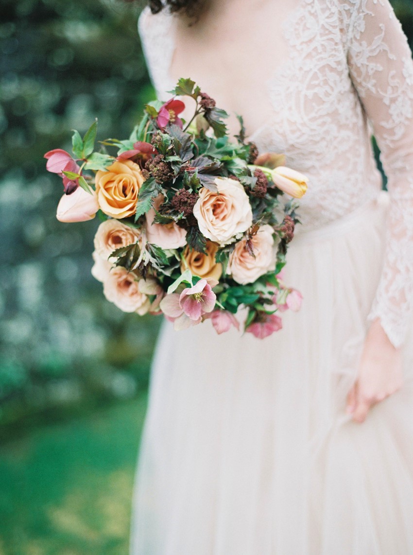 Modern Vintage Bridal Bouquet - Romantic Spring English Garden Wedding Inspiration