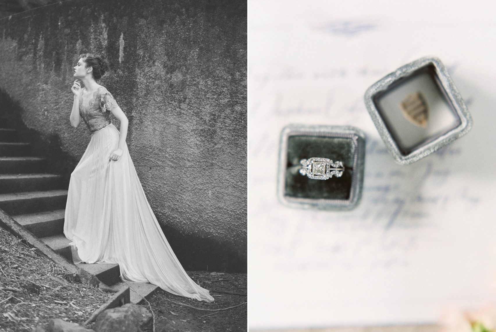 Vintage Engagement Ring Box - A Romantic Gothic Bridal Inspiration Shoot