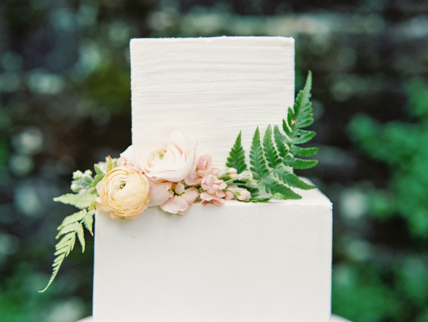 Flower Adorned Wedding Cake - Romantic Spring English Garden Wedding Inspiration