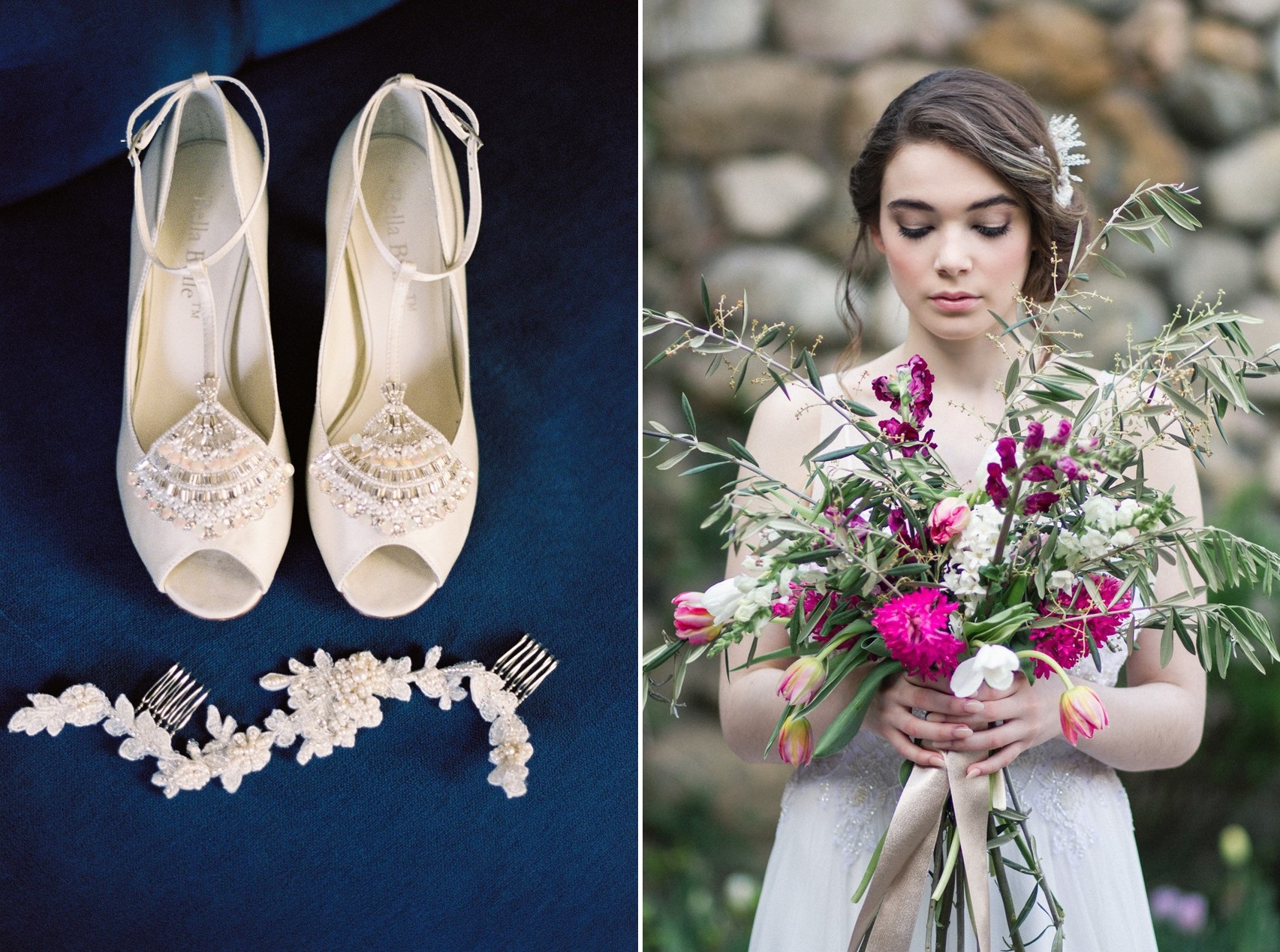 Bridal Shoes & Bridal Bouquet  - Romantic Al Fresco Wedding Ideas Inspired by Tuscany