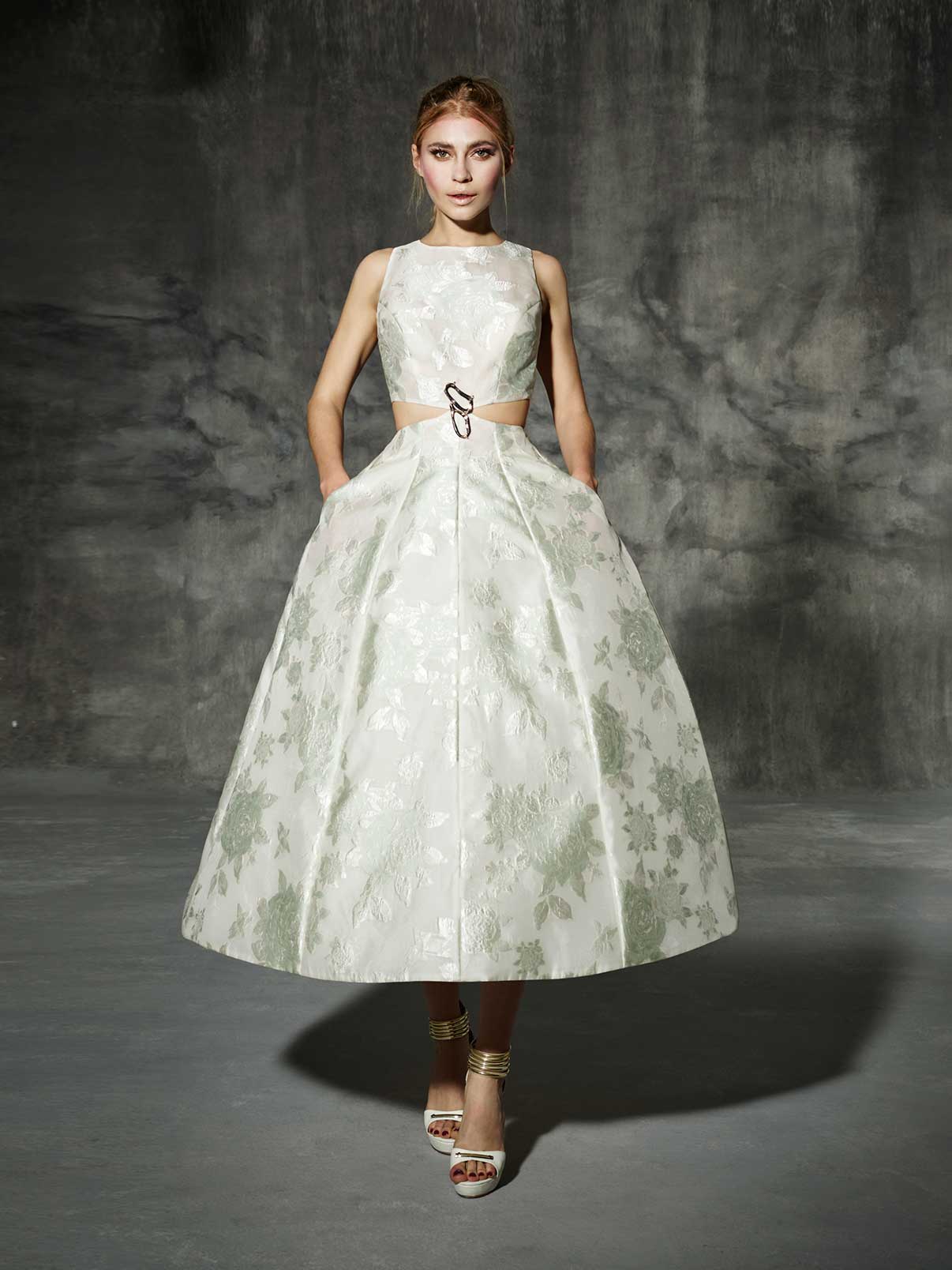 Vintage Wedding Dress - Yolan Cris Tea Length Begur Wedding Dress