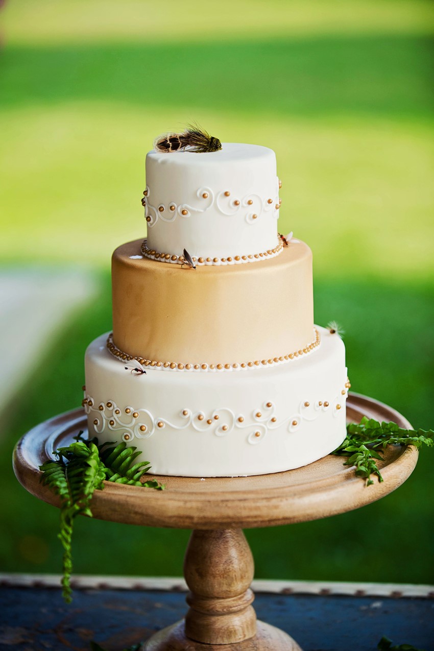 Wedding Cake - A Dreamy Vintage Fishing Themed Wedding Inspiration Shoot