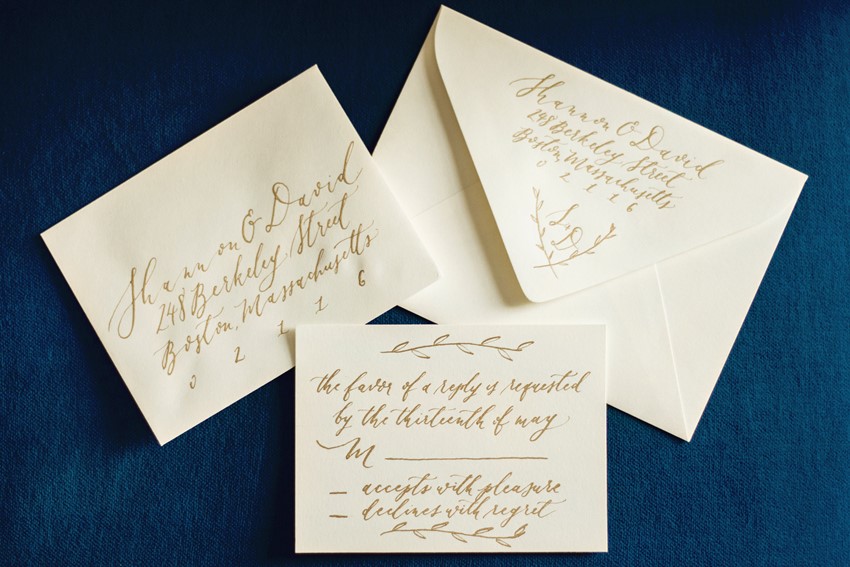 Gold Calligraphy Wedding Invites - Romantic Al Fresco Wedding Ideas Inspired by Tuscany