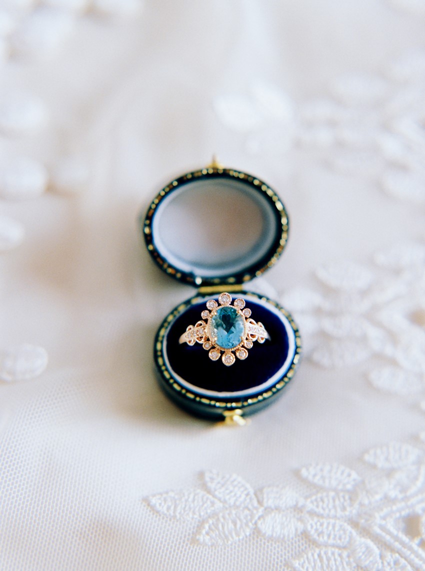 Blue Ring in a vintage box from Claire Pettibone for Trumpet & Horn