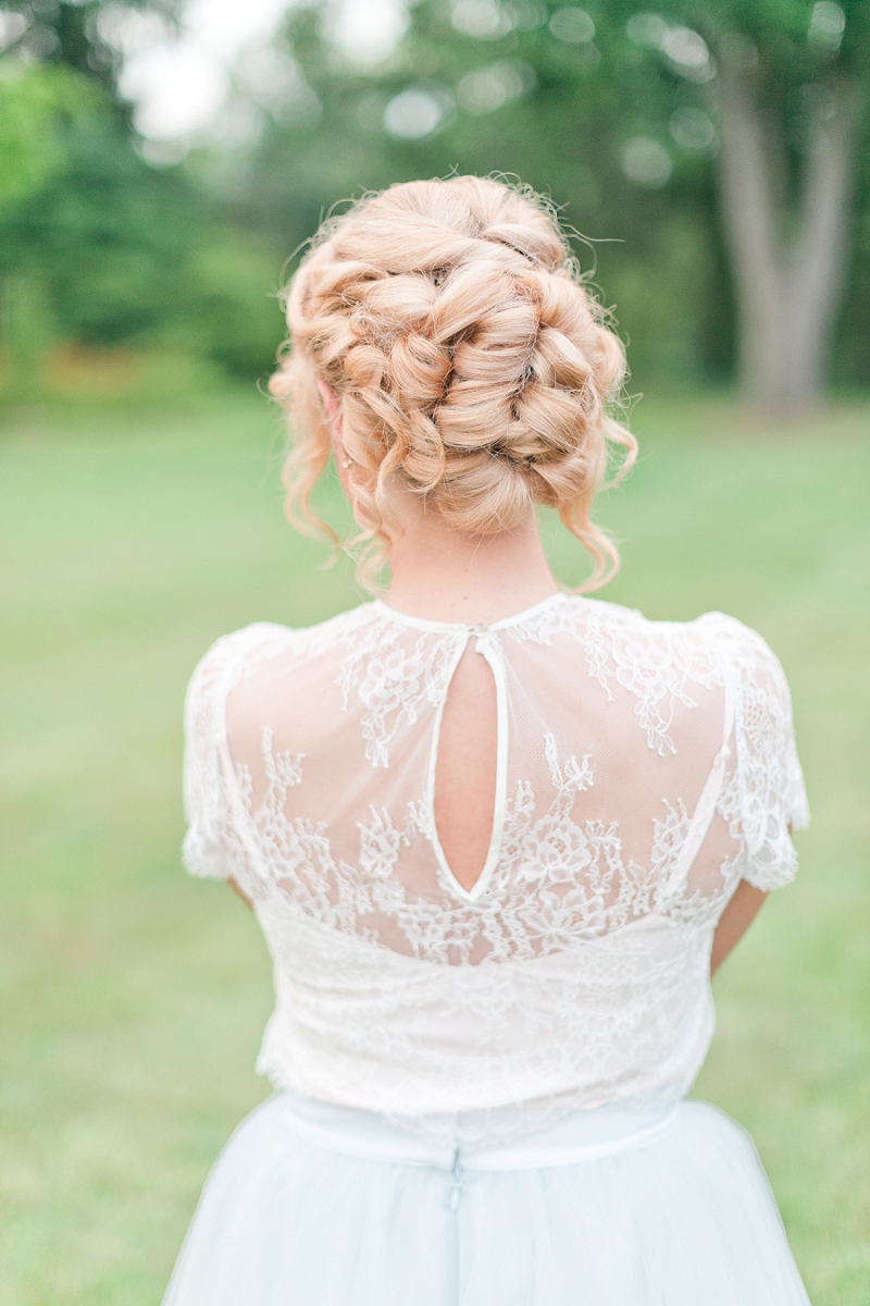 Bridesmaid updo - Pretty Spring Wedding Ideas in Soft Pastels and Rose Gold