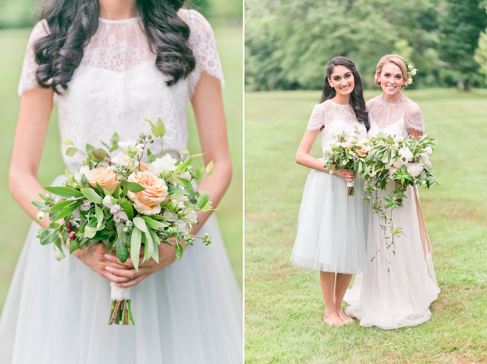 Bridesmaid Bouquet - Pretty Spring Wedding Ideas in Soft Pastels and Rose Gold