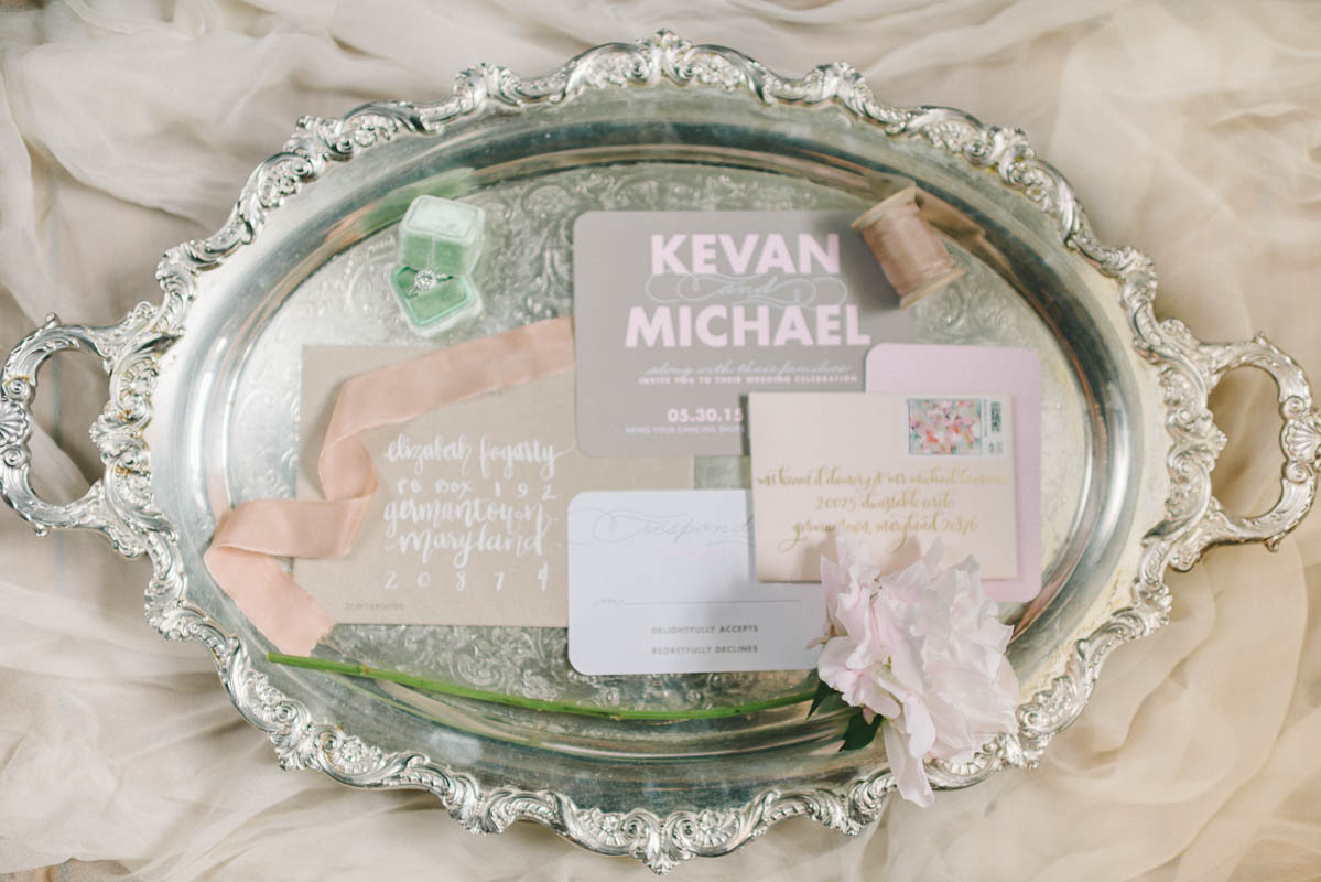 Wedding Invitations - A Romantic Vintage Spring Wedding with a Marquee Reception