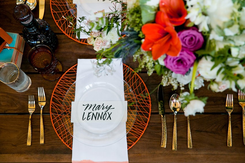 Vintage Wedding Place Setting - Mid-Century Vintage Wedding Shoot Inspired by Penguin Books