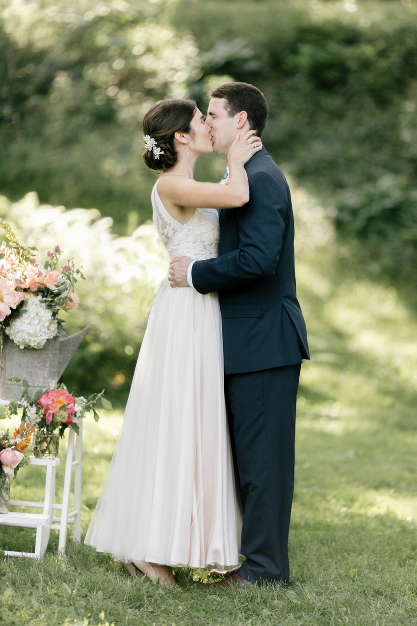 First Kiss - An Enchanting and Elegant Vintage Garden Wedding