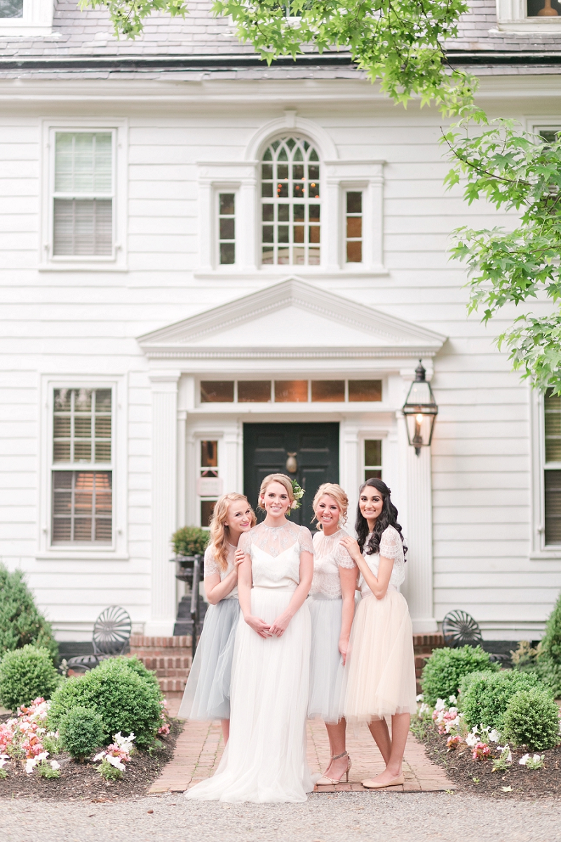 Bride & Bridesmaids - Pretty Spring Wedding Ideas in Soft Pastels and Rose Gold