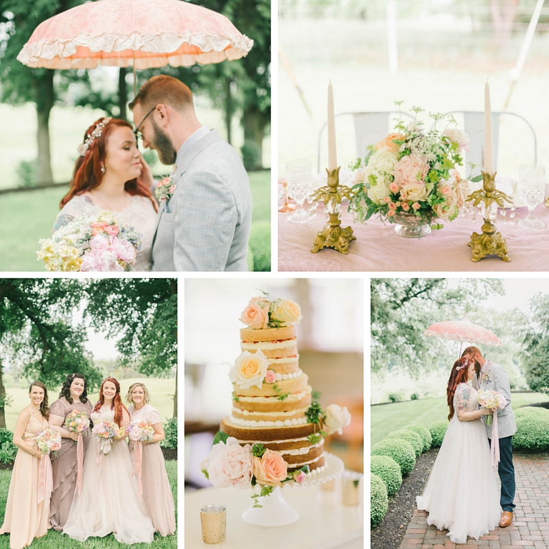 A Romantic Vintage Spring Wedding with a Marquee Reception