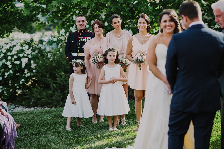 Bridesmaids & Flowergirls - An Intimate Outdoor Wedding in a Romantic Palette of Pink