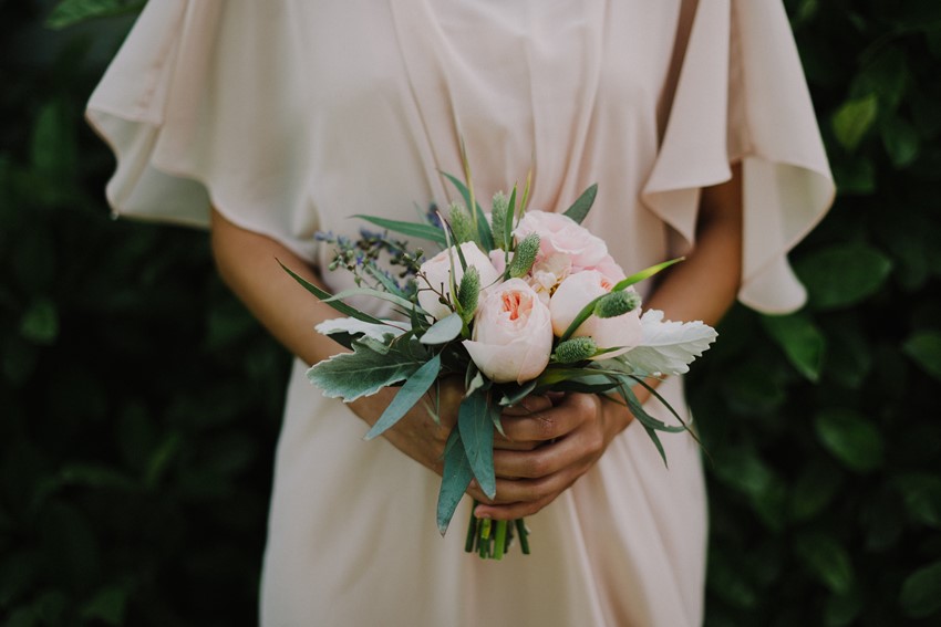 Bridesmaid Bouquet - An Intimate Outdoor Wedding in a Romantic Palette of Pink