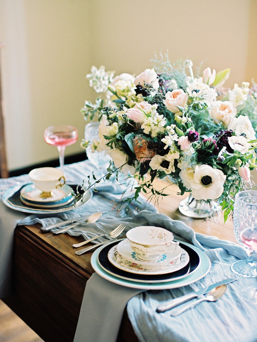 Modern Vintage Wedding Tablescape - A Love Poem Brought To Life