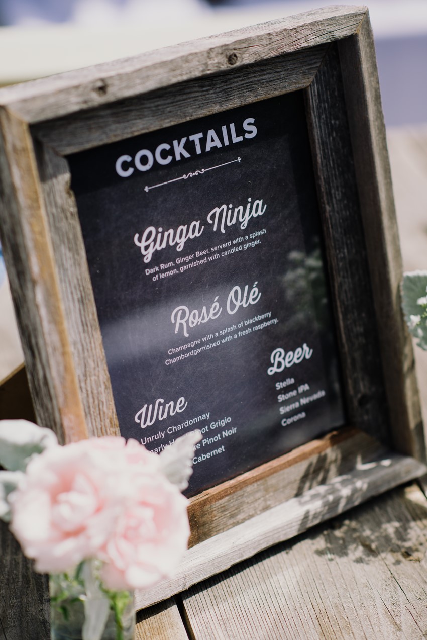 Signature Wedding Cocktails - An Intimate Outdoor Wedding in a Romantic Palette of Pink