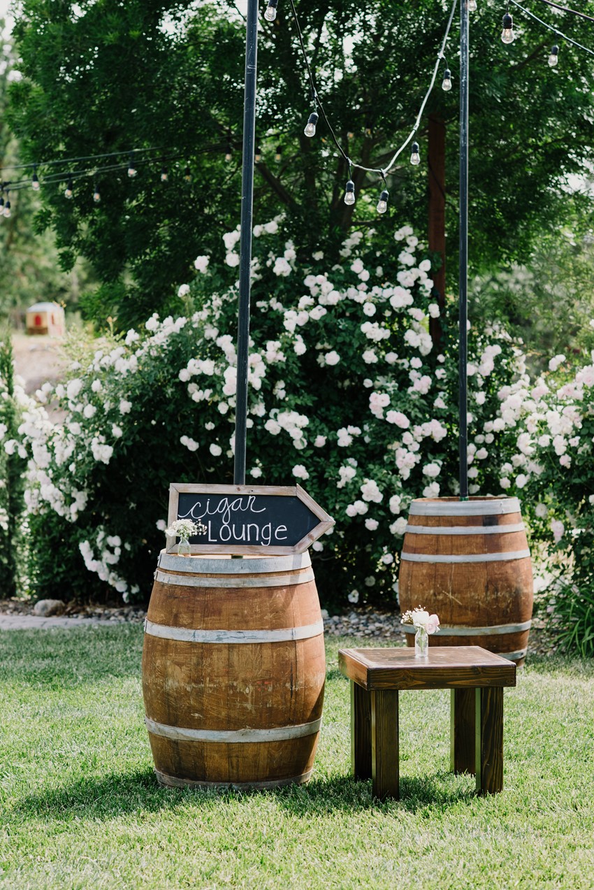 Cigar Bar - An Intimate Outdoor Wedding in a Romantic Palette of Pink