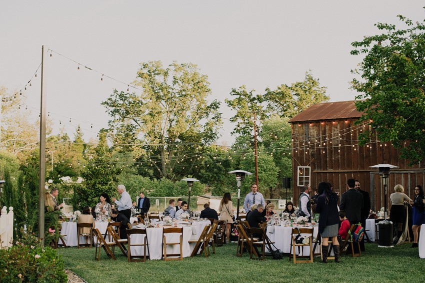 Outdoor Wedding Reception - An Intimate Outdoor Wedding in a Romantic Palette of Pink