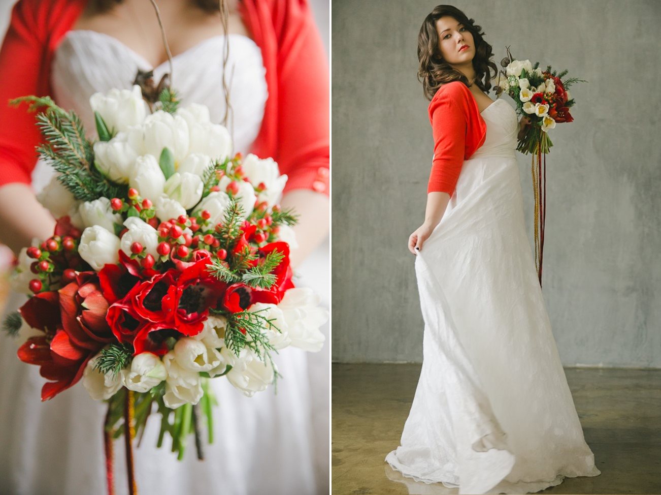 Christmas Bride - A Cosy Christmas Wedding Inspiration Shoot in Red, Green & White from WarmPhoto