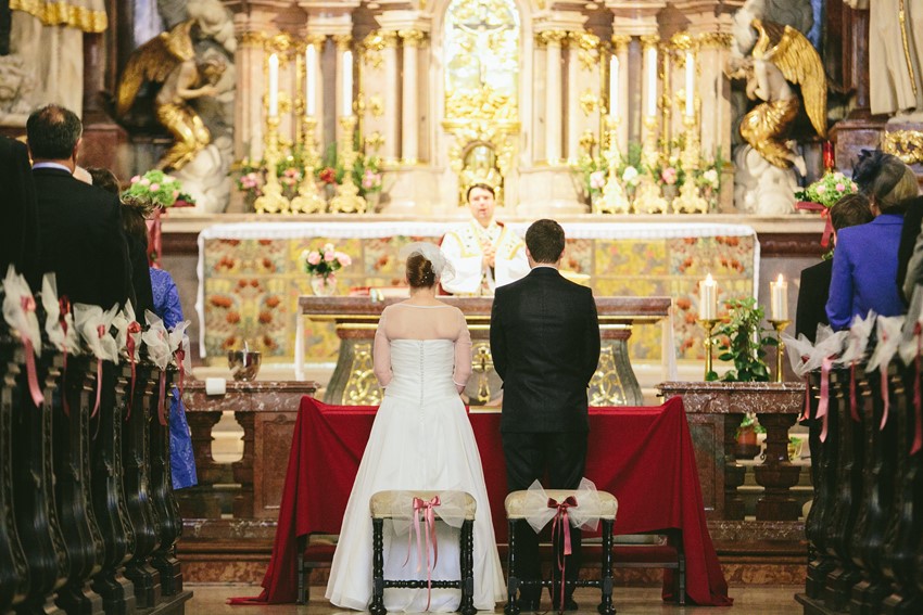 Church Wedding - A Sweet 1950s Infused Wedding with a Jackie Kennedy Inspired Wedding Dress