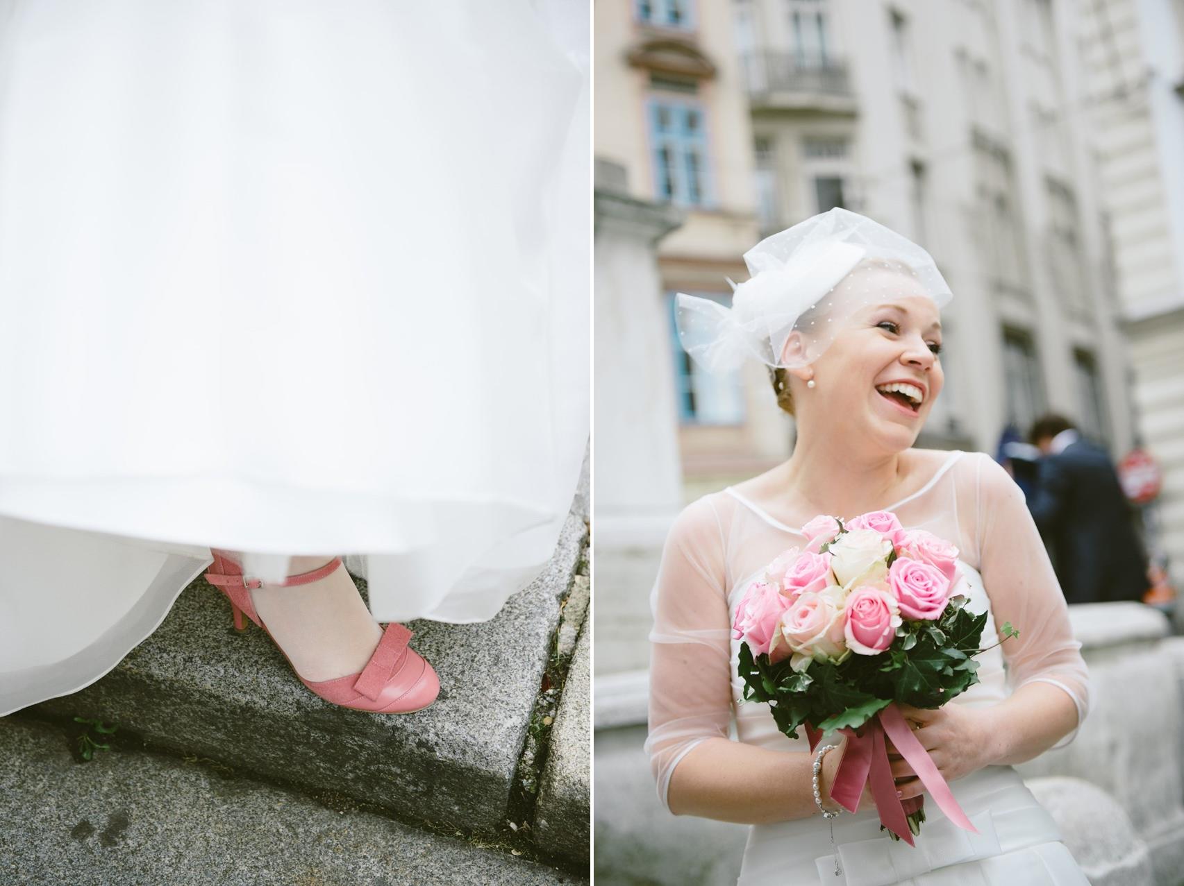 Pink Bridal Shoes - A Sweet 1950s Inspired Wedding in Vienna