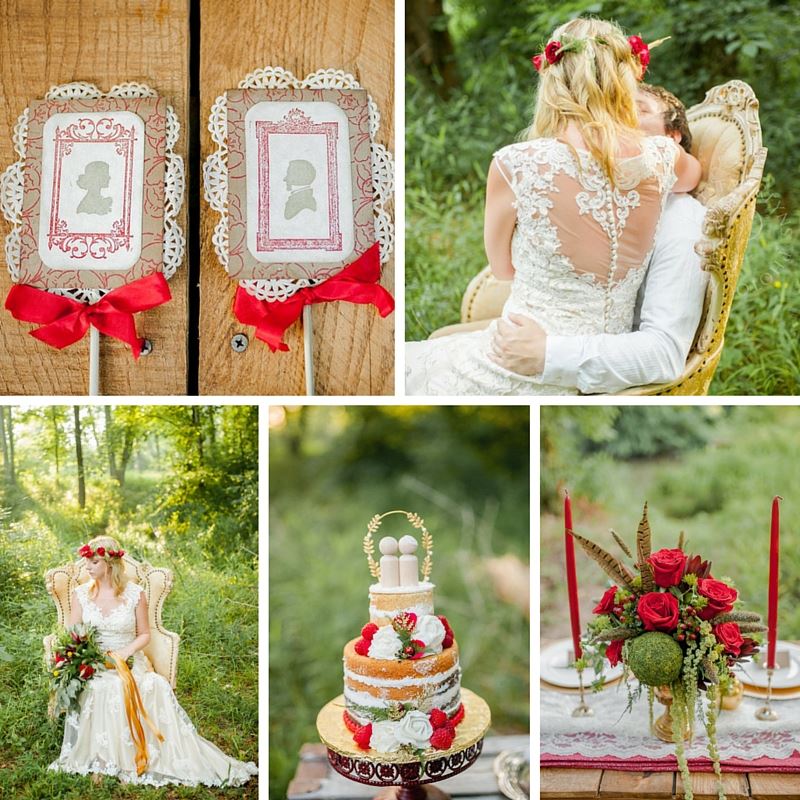 Boho Vintage Wedding Inspiration in Red, Green & Gold