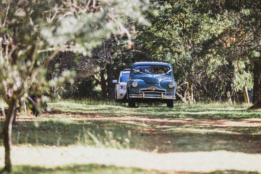 Blue 1950s Vintage Car