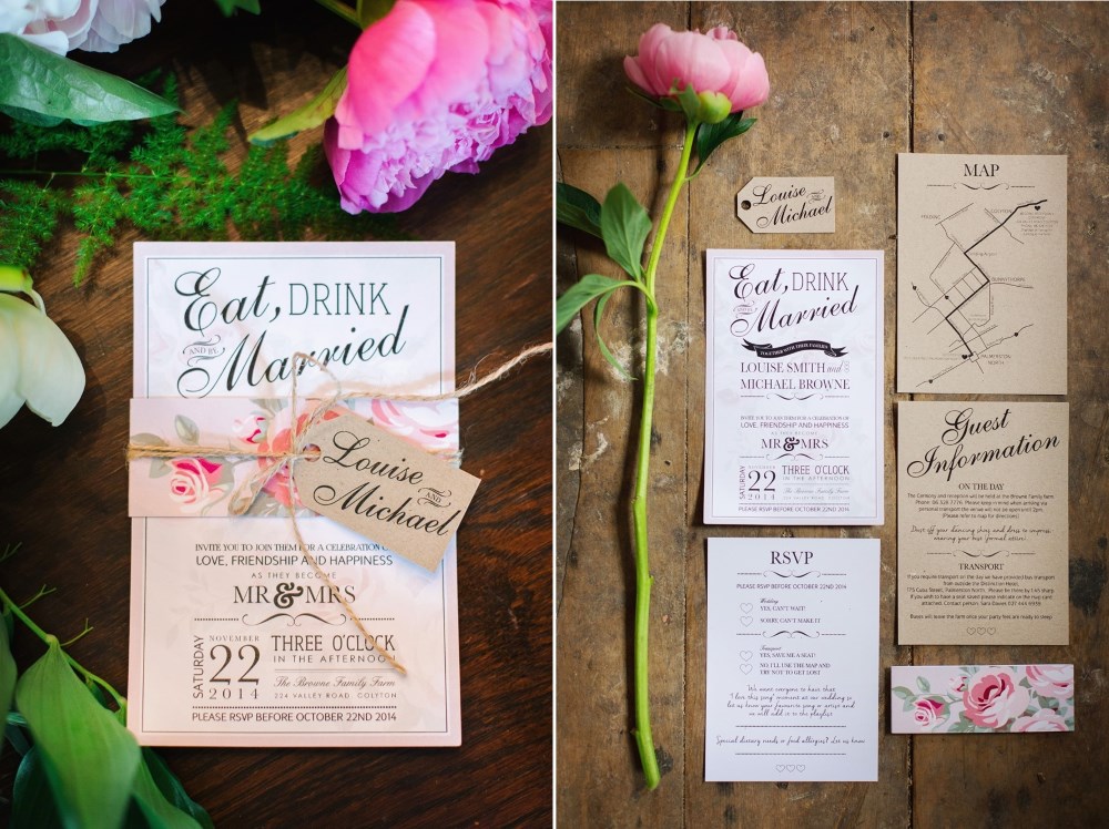 Pretty Floral Wedding Invitations