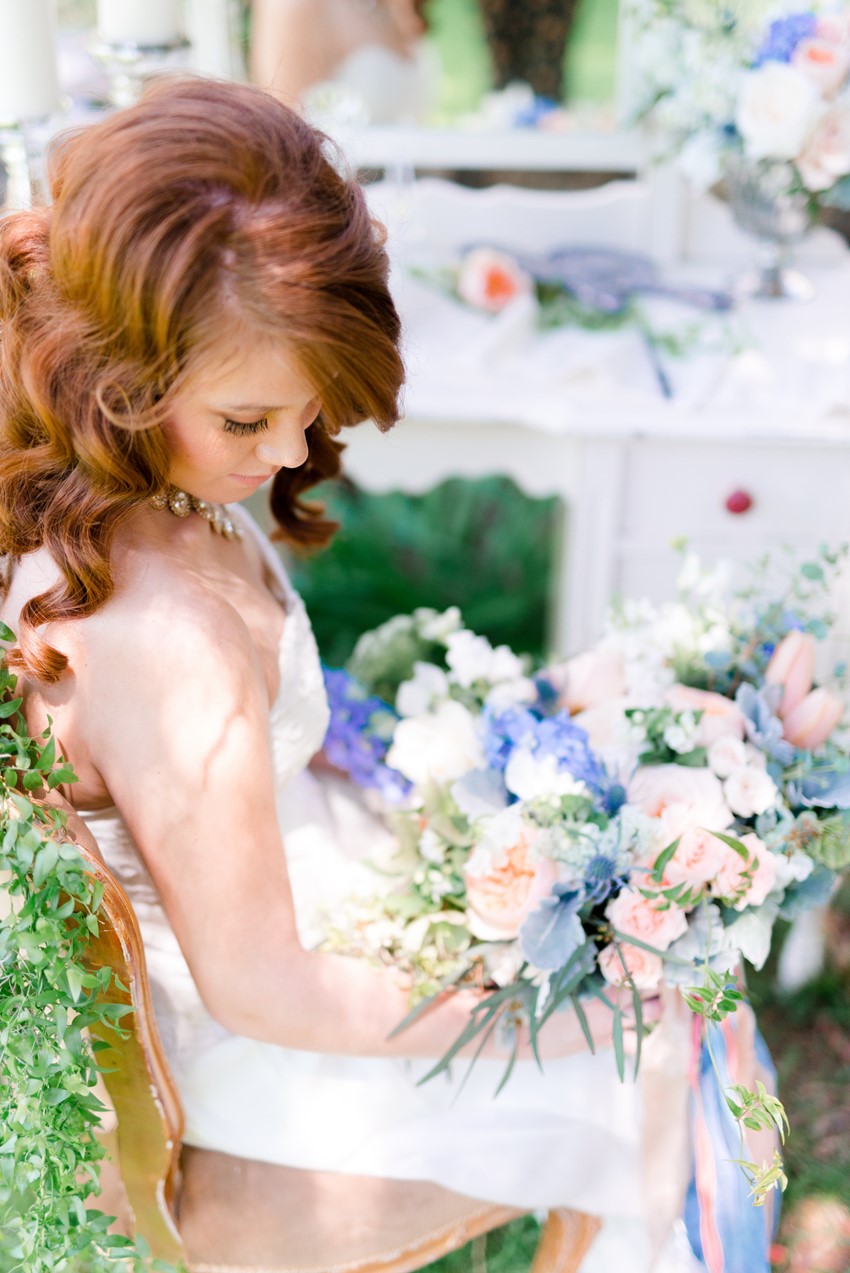 Romantic Spring Wedding Inspiration in Pretty a Peach & Powder Blue Palette Photography by Anna Kardos