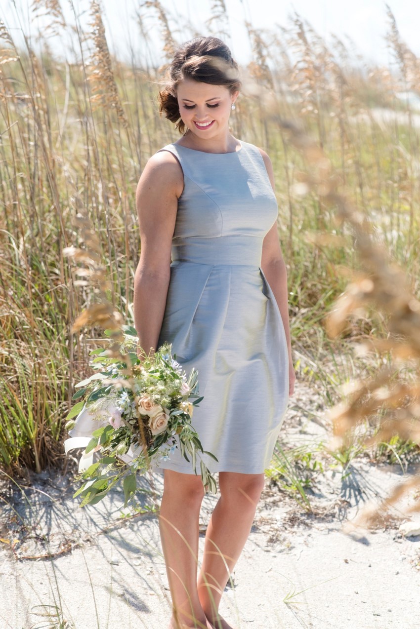 Chic Grey Bridesmaid Dress from Dessy // Photography by Caroline & Evan Photography