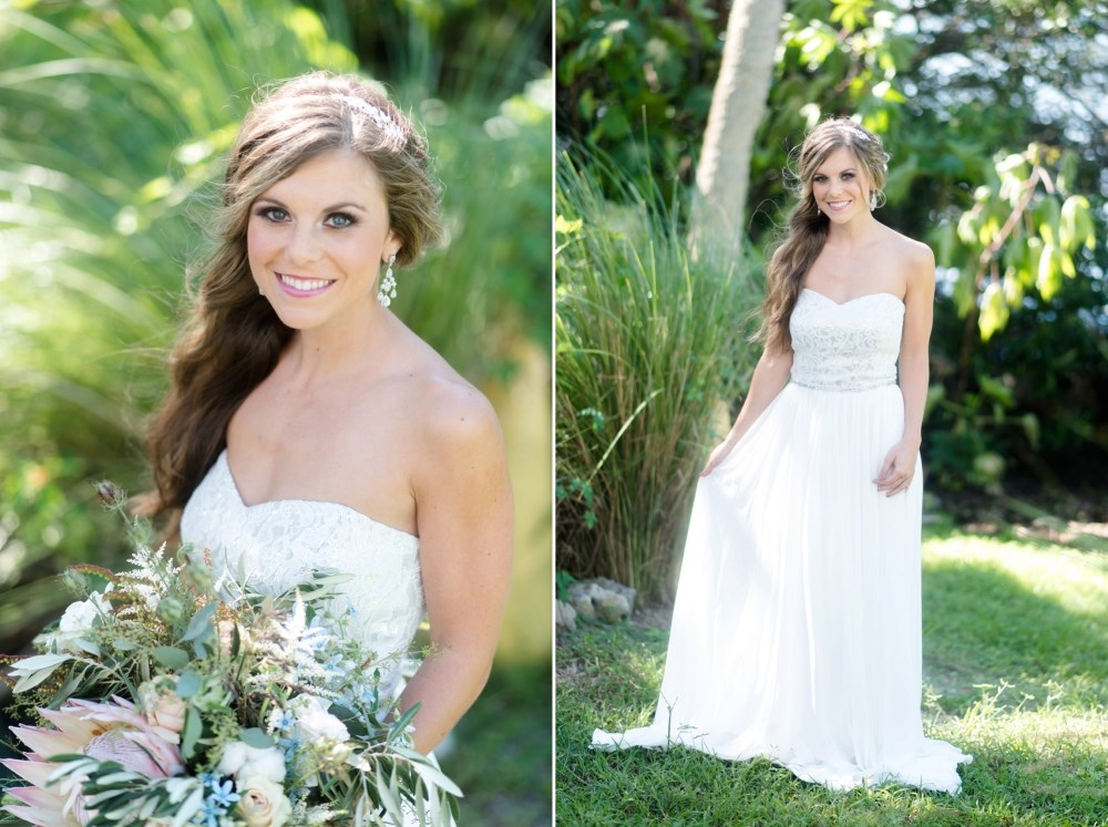 Beach Bride with a Protea Bridal Bouquet // Photography by Caroline & Evan Photography