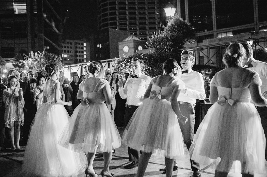 Surprise Bridal Party Dance Photography by Claire Morgan