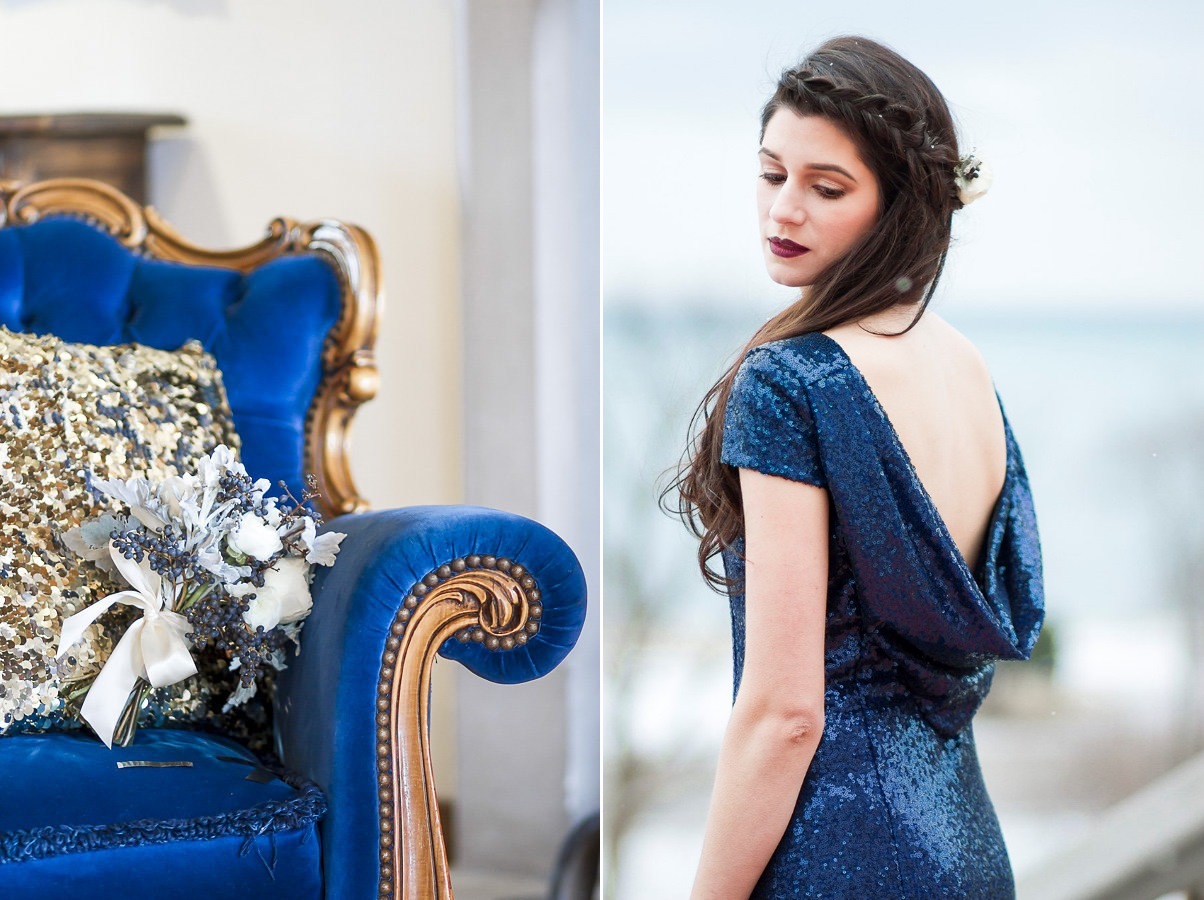 Blue Sequin Bridesmaid Dress // Photography ~ Twin Lens Weddings