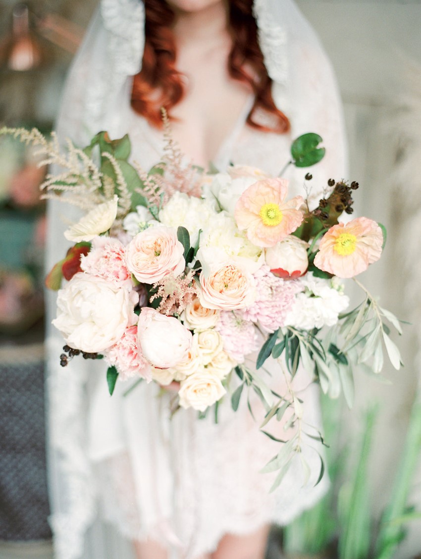 Beautiful Spring bridal bouquet // Photography ~ We Are Origami 