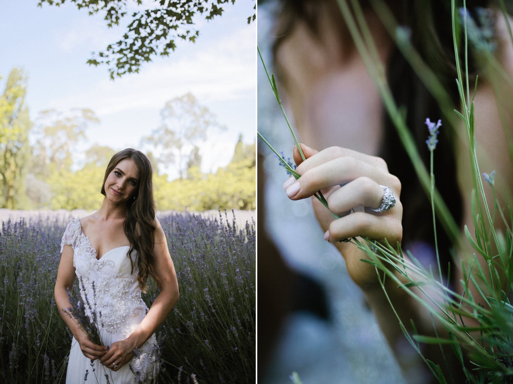 Lavender farm bridal portraits // Photography by Brown Paper Parcel