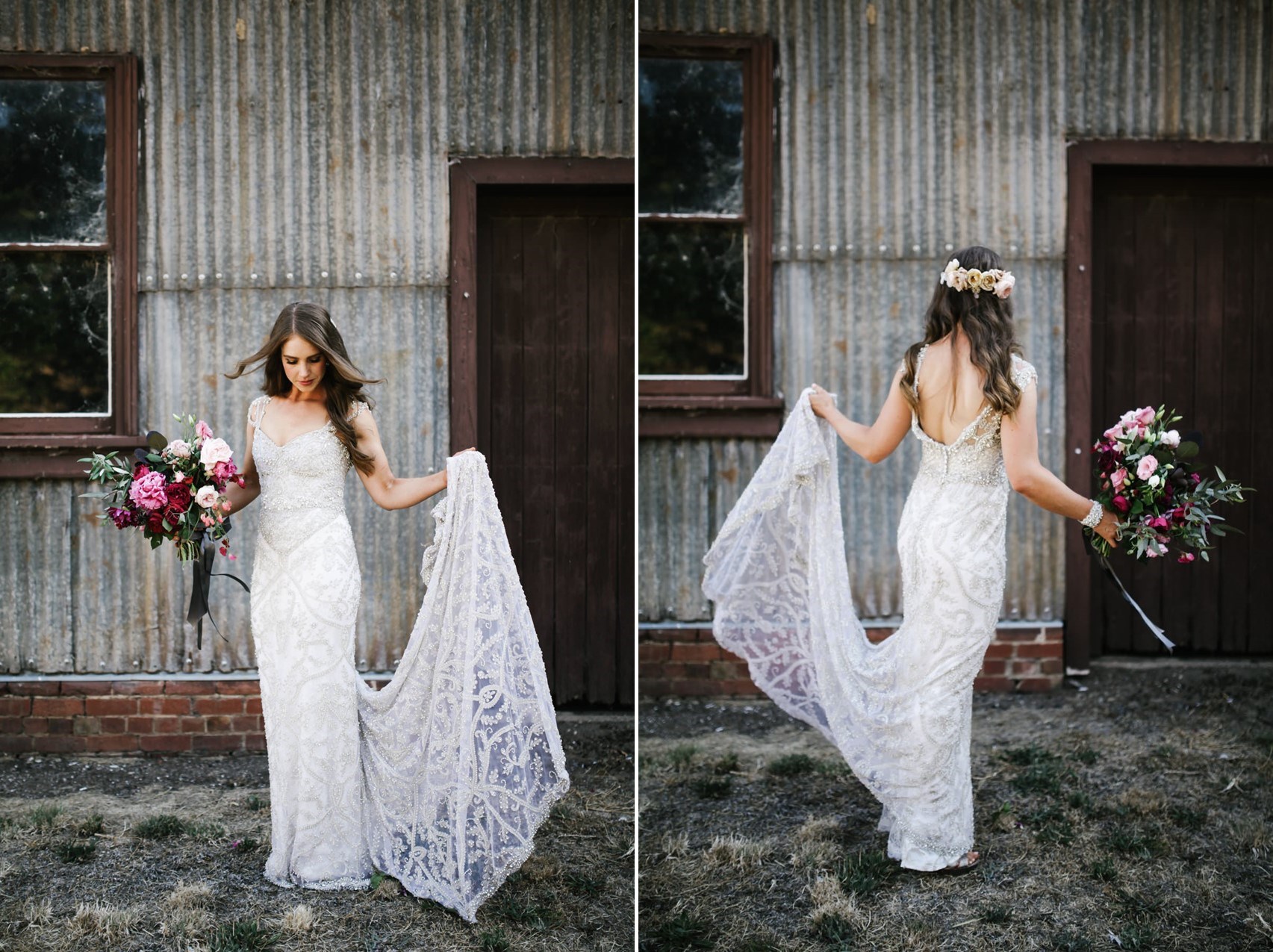 Beautiful Anna Campbell wedding dress // Photography by Brown Paper Parcel