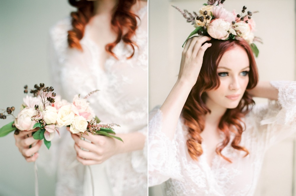 Bridal flower crown // Photography ~ We Are Origami 