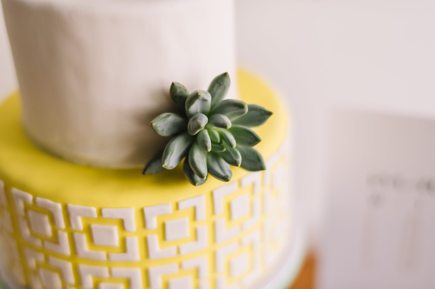 Mid Century Inspired Wedding Cake // Photography ~ Amanda Dumouchelle Photography