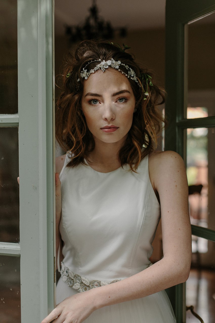 Modern Vintage Bridal Crown from Erica Elizabeth Designs