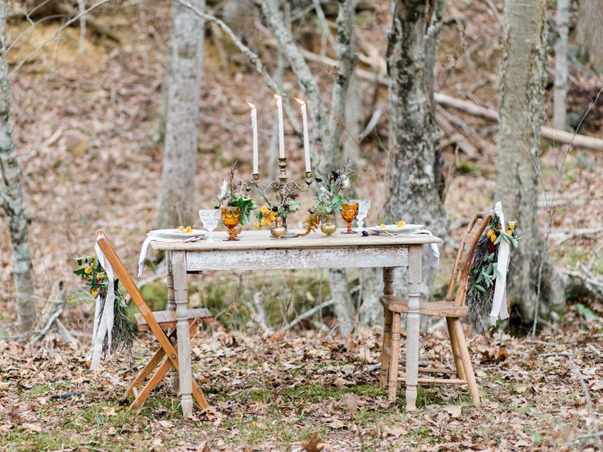 Autumn Woodland Sweetheart Wedding Table // Photography ~ Live View Studios