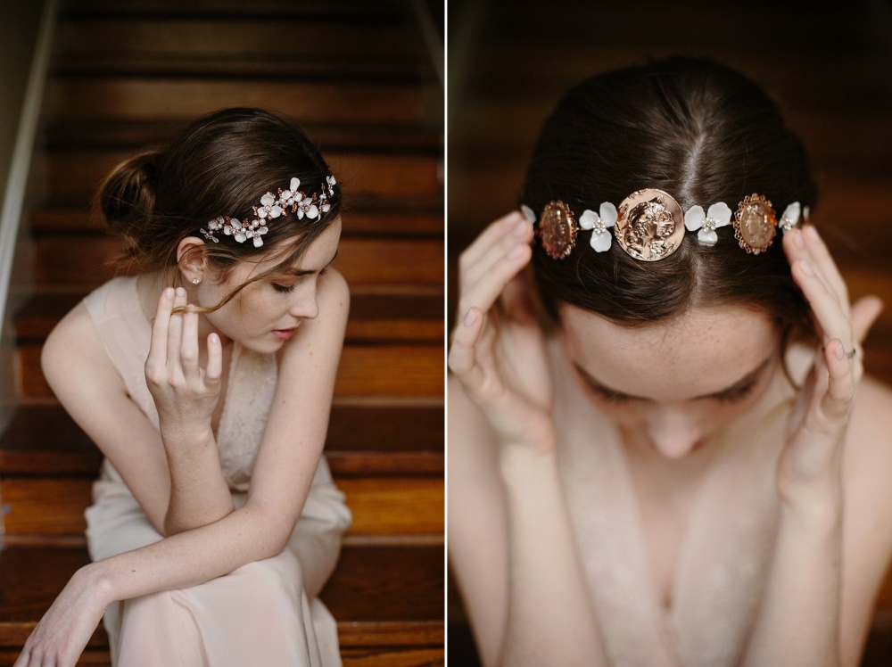 Rose Gold Bridal Headpieces from Erica Elizabeth Designs