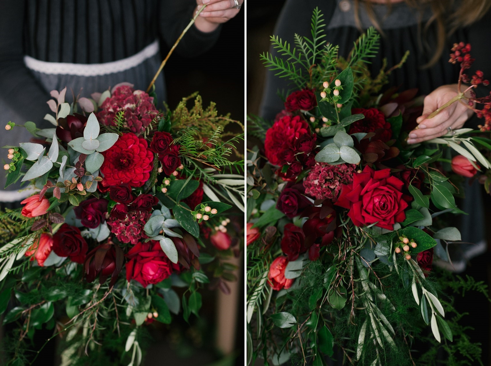 A Romantic Autumn Red Bridal Bouquet Recipe