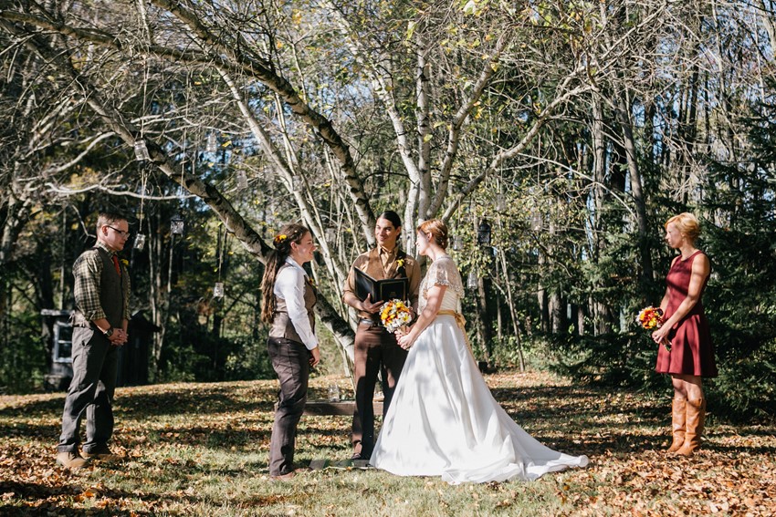 Rustic Autumn Outdoor Wedding Ceremony // Photography ~ Emily Wren Photography