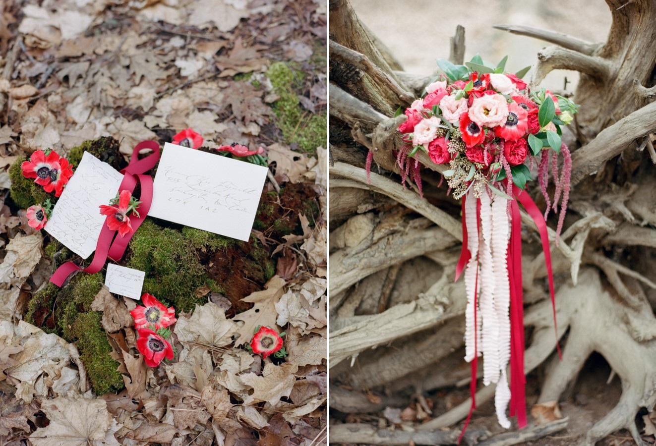Romantic Red Bridal Bouquet // Photography ~ Kurtz Orpia Photography