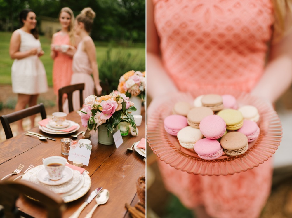 Romantic bridal Shower Tablescape & Yummy Macarons