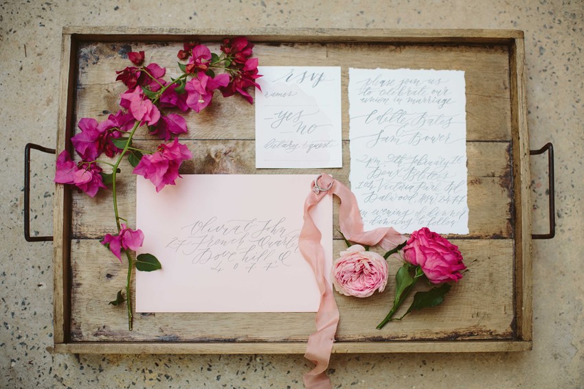 Modern Vintage Calligraphy Wedding Stationery //Photography ~ White Images