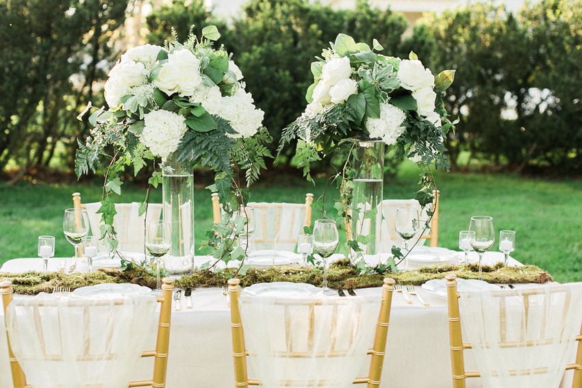 White & Green Wedding Tablescape // Photography ~ Sharmila Photography