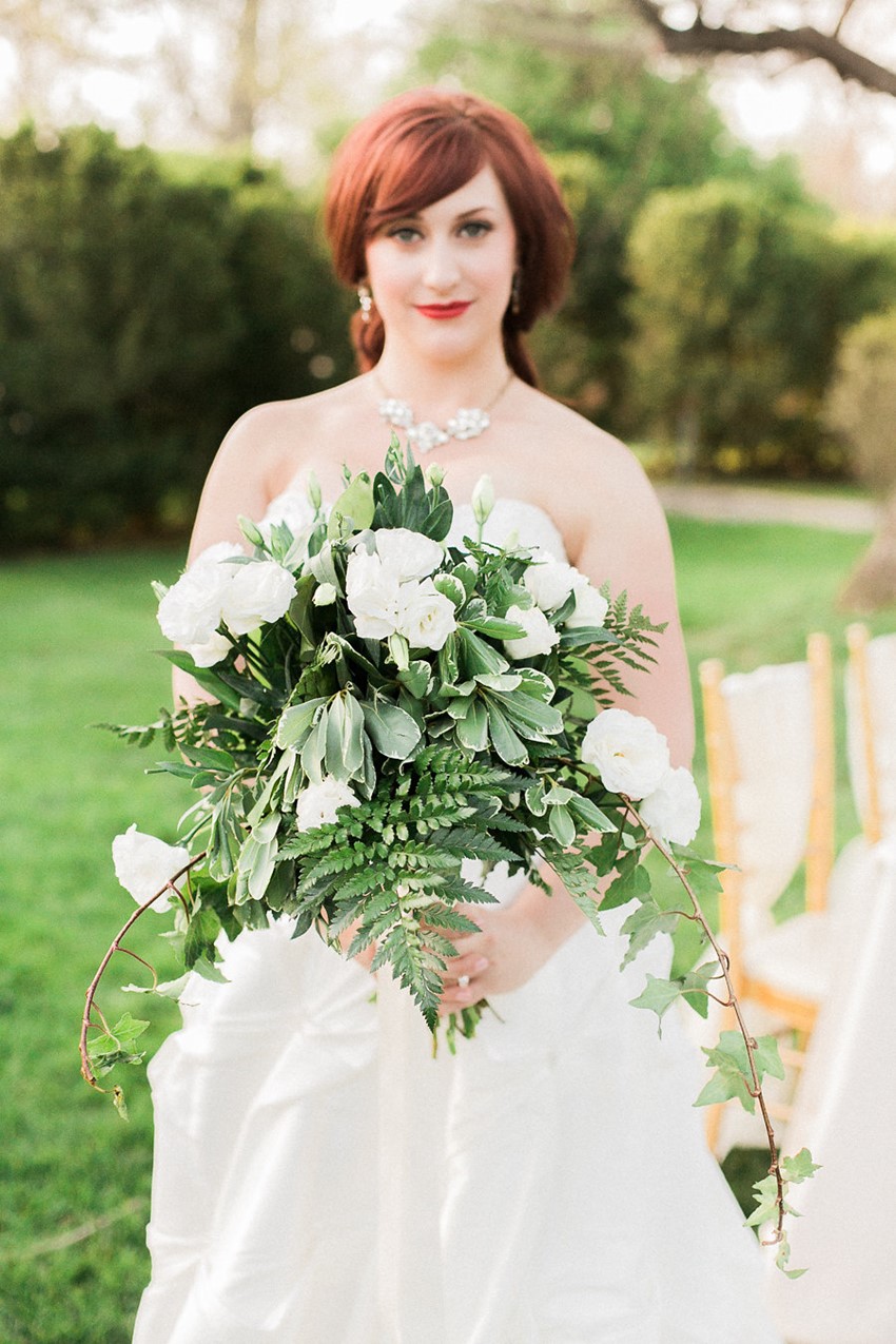 Chic White & Green Bridal Bouquet // Photography ~ Sharmila Photography