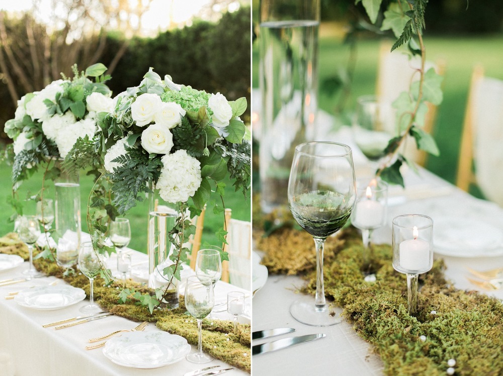 Moss Garden Wedding Table Runner // Photography ~ Sharmila Photography