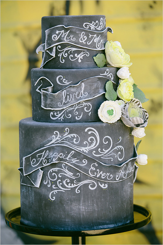 Chalkboard Black Wedding Cake