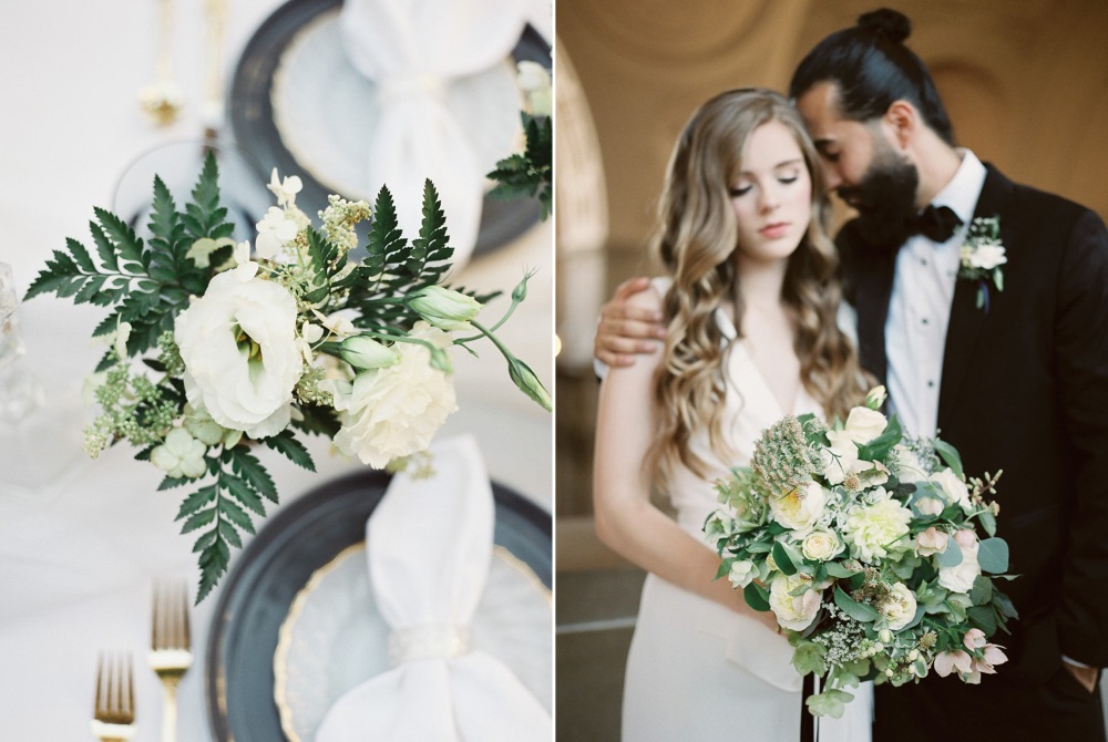 Elegant Black & White Wedding Flowers // Photography ~ Lara Lam